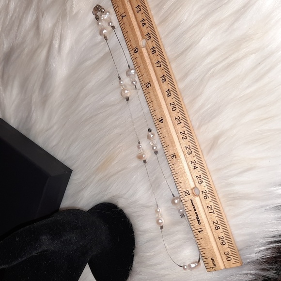 Sterling & Pearl station gemstone necklace lobster clasp 925 - Picture 2 of 8